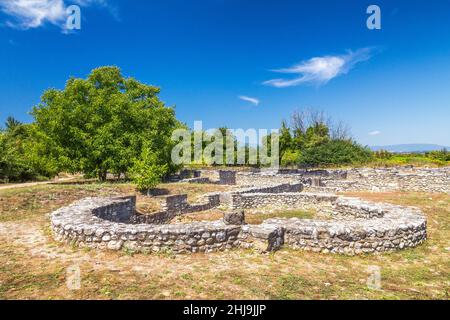 Le Parc archéologique de Dion, situé au pied du Mont Olympe, Grèce, Europe. Banque D'Images