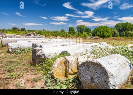 Le Parc archéologique de Dion, situé au pied du Mont Olympe, Grèce, Europe. Banque D'Images