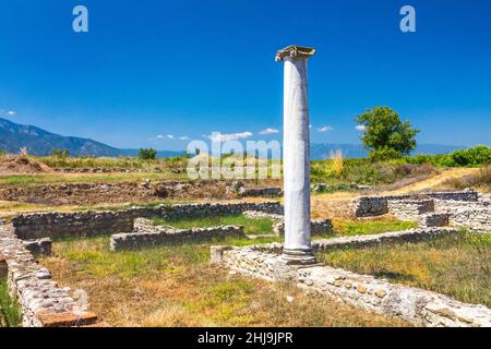 Le Parc archéologique de Dion, situé au pied du Mont Olympe, Grèce, Europe. Banque D'Images