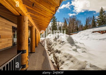 Le Craig Thomas Discovery and Visitor Center, dans le parc national de Grand Teton, Wyoming, États-Unis Banque D'Images