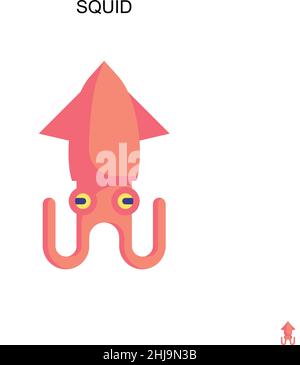 Icône de vecteur simple Squid.Modèle de conception de symbole d'illustration pour élément d'interface utilisateur Web mobile. Illustration de Vecteur