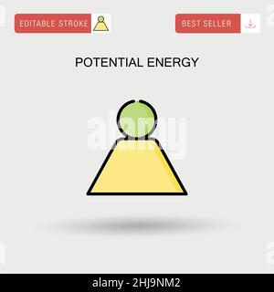 Icône vecteur simple d'énergie potentielle. Illustration de Vecteur