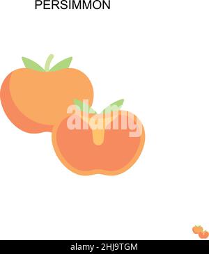 Icône de vecteur simple persimmon.Modèle de conception de symbole d'illustration pour élément d'interface utilisateur Web mobile. Illustration de Vecteur