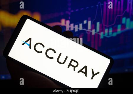 Brésil.27th janvier 2022.Dans cette illustration, un logo Accuray Incorporated apparaît sur l'écran d'un smartphone.(Credit image: © Rafael Henrique/SOPA Images via ZUMA Press Wire) Banque D'Images