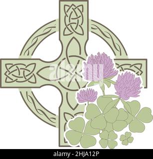 fleur de shamrock celtic cross Illustration de Vecteur