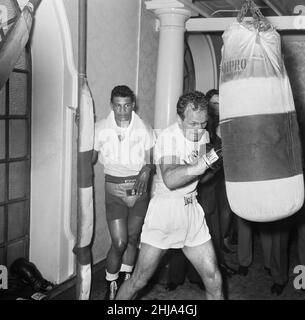 Henry Cooper vu ici en formation au Bellingham pour sa lutte contre Cassius Clay à Wembley.16th juin 1963 Banque D'Images