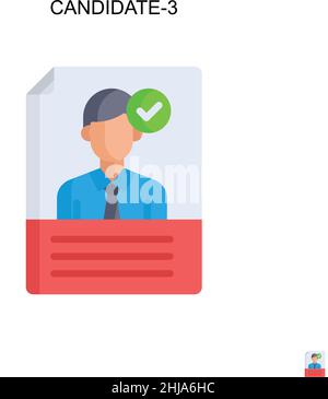 Icône de vecteur simple candidate-3.Modèle de conception de symbole d'illustration pour élément d'interface utilisateur Web mobile. Illustration de Vecteur