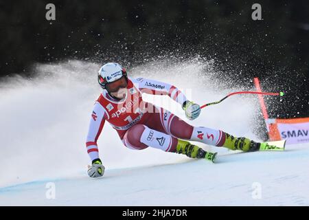 Garmisch Partenkirchen.27th janvier 2022.Ramona SIEBENHOFER (AUT).Action, ski alpin, entraînement à Kandahar course 2022, descente pour femmes, descente pour femmes le 27th janvier 2022 à Garmisch Partenkirchen.Credit: dpa/Alay Live News Banque D'Images