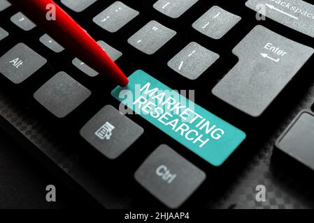 Légende de la présentation de Marketing Research.Concept métier processus de collecte et d'interprétation des informations sur l'envoi multiple de résumé Banque D'Images