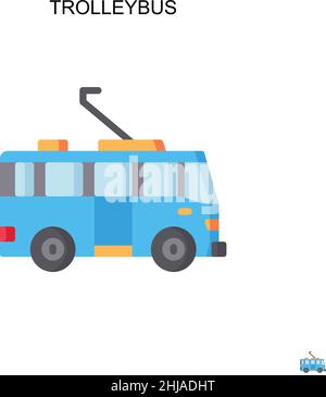 Icône de vecteur simple de trolleybus.Modèle de conception de symbole d'illustration pour élément d'interface utilisateur Web mobile. Illustration de Vecteur