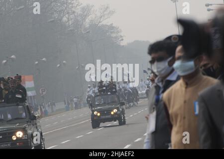 Kolkata, Inde.26th janvier 2022.Fête de la République de Kolkata 73rd sur la route rouge à Kolkata le 25th 2022 janvier.(Credit image: © Sandip Saha/Pacific Press via ZUMA Press Wire) Banque D'Images