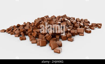 3D illustration d'une pile de chocolats isolés sur fond blanc Banque D'Images