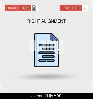 Icône de vecteur simple d'alignement à droite. Illustration de Vecteur