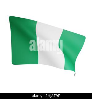 3d la présentation du concept de drapeau du nigeria journée nationale du nigeria Banque D'Images