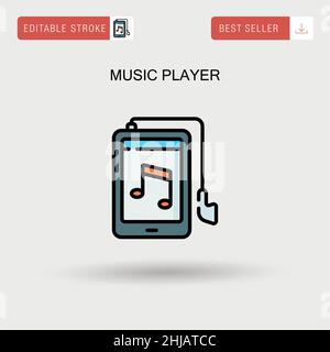 Icône de vecteur simple du lecteur de musique. Illustration de Vecteur
