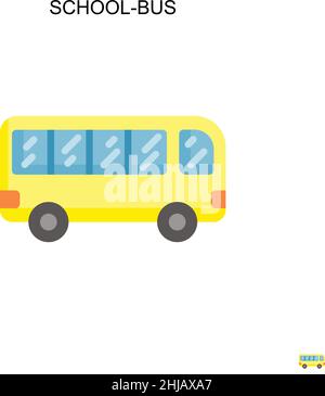 Icône de vecteur simple School-bus.Modèle de conception de symbole d'illustration pour élément d'interface utilisateur Web mobile. Illustration de Vecteur