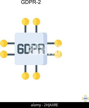 Icône de vecteur simple GDPR-2.Modèle de conception de symbole d'illustration pour élément d'interface utilisateur Web mobile. Illustration de Vecteur