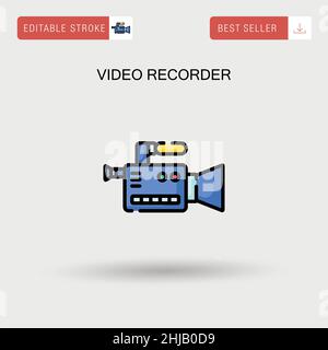 Enregistreur vidéo icône vecteur simple. Illustration de Vecteur
