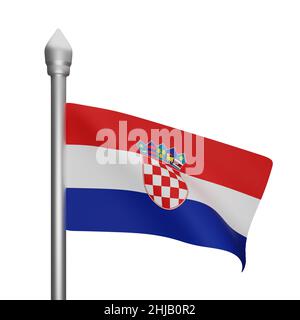 3d restitution du concept du drapeau de la croatie journée nationale de la croatie Banque D'Images