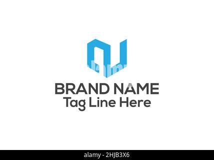 Logo lettre N et logo minimaliste N. Illustration de Vecteur