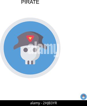 Icône de vecteur simple pirate.Modèle de conception de symbole d'illustration pour élément d'interface utilisateur Web mobile. Illustration de Vecteur