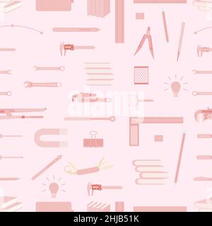 modèle ensemble sans couture d'équipement d'outil pour l'enseignement de l'ingénieur concepteur technique. illustration vectorielle eps10. Illustration de Vecteur