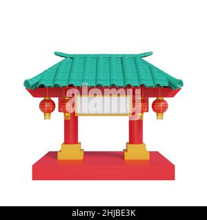3d rendu du temple chinois nouveau concept d'année Banque D'Images
