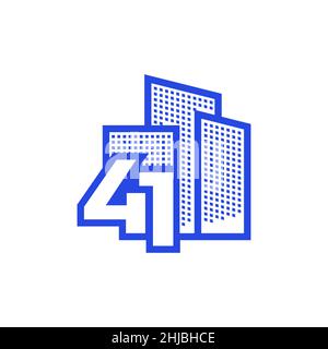 numéro 41 avec logo bâtiment conception vecteur graphique symbole illustration idée créative Illustration de Vecteur