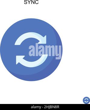 Icône de vecteur simple de synchronisation.Modèle de conception de symbole d'illustration pour élément d'interface utilisateur Web mobile. Illustration de Vecteur