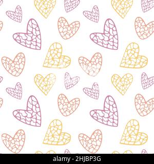 Motif abstrait sans coutures avec coeurs en polyfoil.Valentine's day Love Related concept Lacy délicat fond mariage vacances modèle illustration vectorielle Illustration de Vecteur