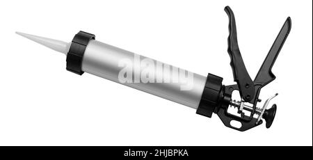 Pistolet à calfeutrer isolé sur fond blanc Banque D'Images