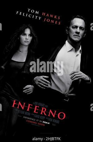 Année Inferno : 2016 Etats-Unis Directeur : Ron Howard Tom Hanks, Felicity Jones affiche américaine Banque D'Images