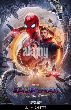 Spider-Man: No Way Home année : 2021 USA Directeur : Jon Watts Tom Holland, Zendaya, Benedict Cumberbatch affiche américaine Banque D'Images