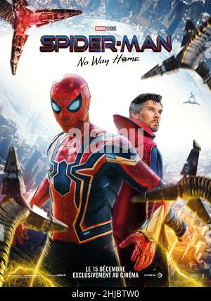 Spider-Man: No Way Home année : 2021 USA Directeur : Jon Watts Tom Holland, Benoît Cumberbatch poster français Banque D'Images