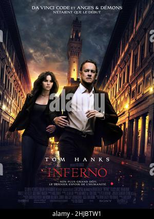 Année Inferno : 2016 Etats-Unis Directeur : Ron Howard Felicity Jones, Tom Hanks affiche française Banque D'Images