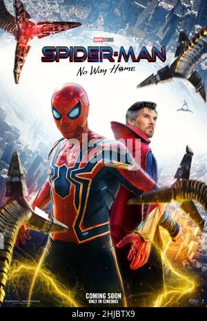 Spider-Man: No Way Home année : 2021 USA Directeur : Jon Watts Tom Holland, Benoît Cumberbatch affiche américaine Banque D'Images