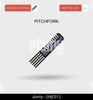 Icône de vecteur simple de Pitchfork. Illustration de Vecteur