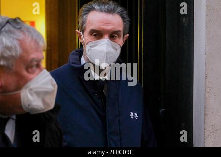 Rome, 27 janvier 2021 Attilio Fontana est un homme politique italien, président de la région Lombardie depuis le 26 mars 2018.Membre de longue date de la Ligue au cours du quatrième jour de vote pour l'élection du chef de l'État italien Banque D'Images