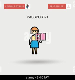 Icône de vecteur simple Passport-1. Illustration de Vecteur