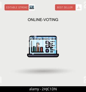 Icône de vecteur simple de vote en ligne. Illustration de Vecteur