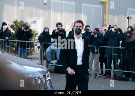 Turin, Italie.28th janvier 2022.Examen médical pour le nouveau joueur de Juventus Dusan Vlahovic le 28 janvier 2022 à Turin, Italie - photo Nderim Kaceli/DPPI crédit: DPPI Media/Alamy Live News Banque D'Images
