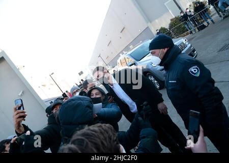 Turin, Italie.28th janvier 2022.Examen médical pour le nouveau joueur de Juventus Dusan Vlahovic le 28 janvier 2022 à Turin, Italie - photo Nderim Kaceli/DPPI crédit: DPPI Media/Alamy Live News Banque D'Images