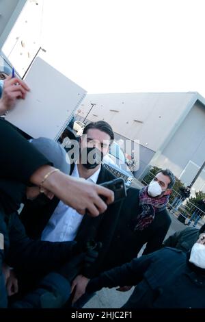 Turin, Italie.28th janvier 2022.Examen médical pour le nouveau joueur de Juventus Dusan Vlahovic le 28 janvier 2022 à Turin, Italie - photo Nderim Kaceli/DPPI crédit: DPPI Media/Alamy Live News Banque D'Images