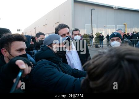 Turin, Italie.28th janvier 2022.Examen médical pour le nouveau joueur de Juventus Dusan Vlahovic le 28 janvier 2022 à Turin, Italie - photo Nderim Kaceli/DPPI crédit: DPPI Media/Alamy Live News Banque D'Images