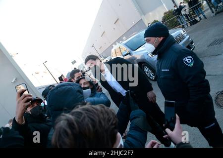 Turin, Italie.28th janvier 2022.Examen médical pour le nouveau joueur de Juventus Dusan Vlahovic le 28 janvier 2022 à Turin, Italie - photo Nderim Kaceli/DPPI crédit: DPPI Media/Alamy Live News Banque D'Images