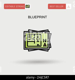 Icône de vecteur simple Blueprint. Illustration de Vecteur