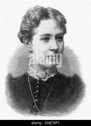 Sofia Vasilyevna Kovalevskaya (1850-1891) était une mathématicienne russe, la première femme en Europe à obtenir un doctorat en mathématiques.En 1888, elle remporte le Prix Bordin de l'Académie française des sciences pour son article révolutionnaire sur la rotation d'un corps solide à propos d'un point fixe.En 1889, elle a été nommée Professeur Ordinarius à l'Université de Stockholm, un autre poste révolutionnaire pour une femme.Gravure de The Illustrated London News, 1884. Banque D'Images