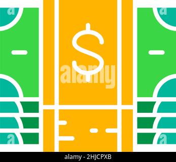 Ensemble vectoriel d'argent, espèces, dollar, billet de banque icône de ligne blanche. Illustration de Vecteur