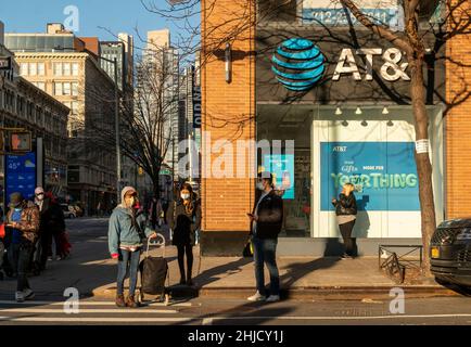 MAGASIN AT&T à Chelsea, à New York, le mercredi 19 janvier 2022.(© Richard B. Levine) Banque D'Images