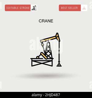 Icône de vecteur simple Crane. Illustration de Vecteur